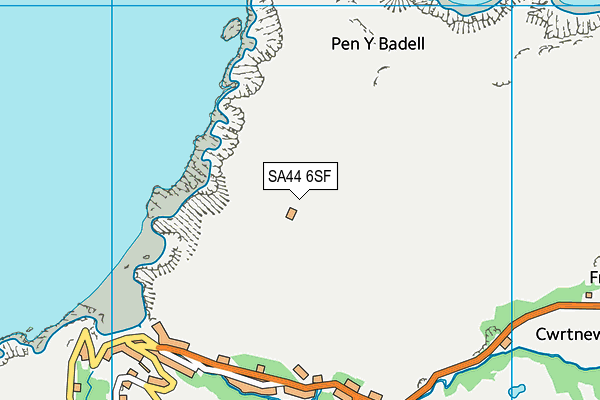 SA44 6SF map - OS VectorMap District (Ordnance Survey)