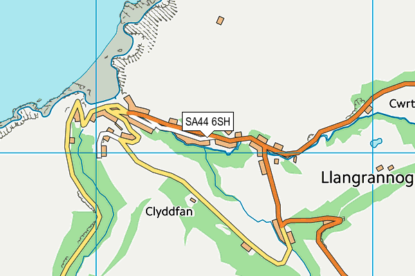 SA44 6SH map - OS VectorMap District (Ordnance Survey)