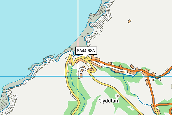 SA44 6SN map - OS VectorMap District (Ordnance Survey)