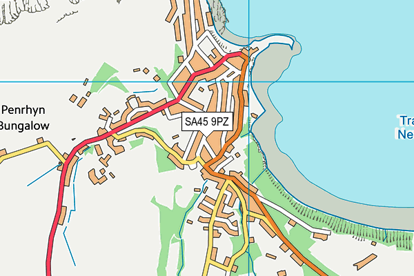 SA45 9PZ map - OS VectorMap District (Ordnance Survey)