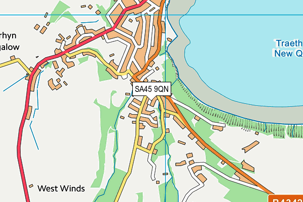 SA45 9QN map - OS VectorMap District (Ordnance Survey)