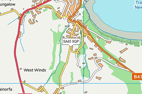 SA45 9QP map - OS VectorMap District (Ordnance Survey)