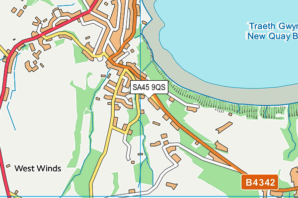 SA45 9QS map - OS VectorMap District (Ordnance Survey)