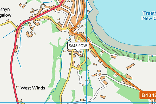 SA45 9QW map - OS VectorMap District (Ordnance Survey)