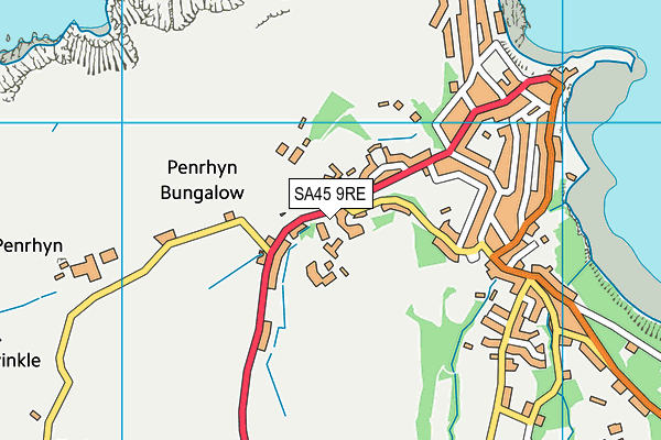 SA45 9RE map - OS VectorMap District (Ordnance Survey)