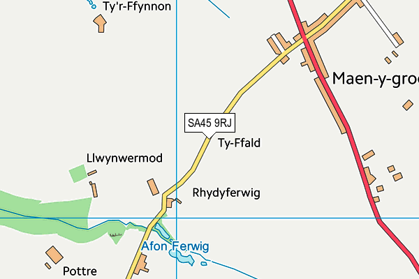 SA45 9RJ map - OS VectorMap District (Ordnance Survey)