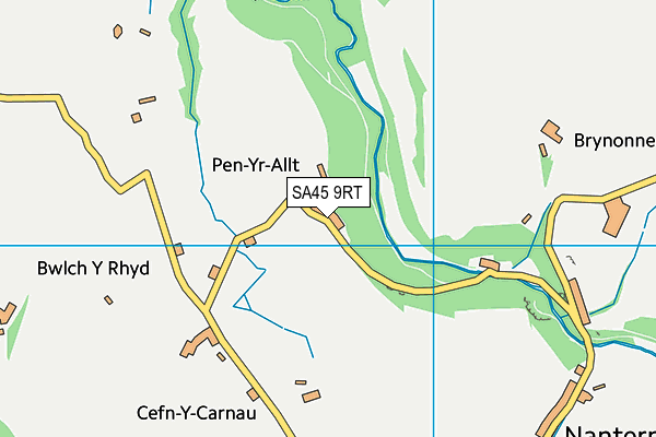 SA45 9RT map - OS VectorMap District (Ordnance Survey)