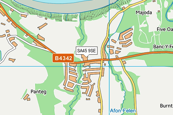 SA45 9SE map - OS VectorMap District (Ordnance Survey)