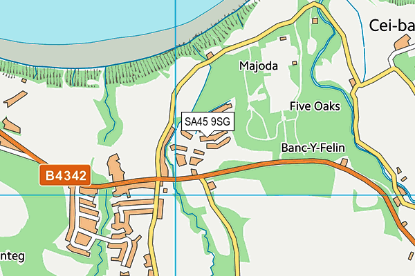 SA45 9SG map - OS VectorMap District (Ordnance Survey)