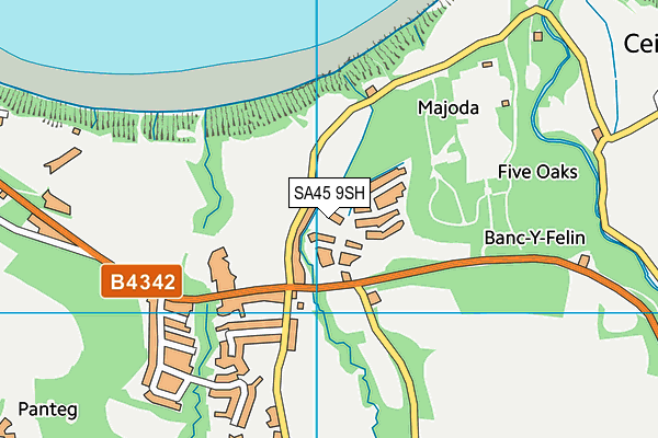 SA45 9SH map - OS VectorMap District (Ordnance Survey)