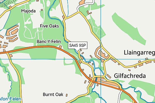 SA45 9SP map - OS VectorMap District (Ordnance Survey)