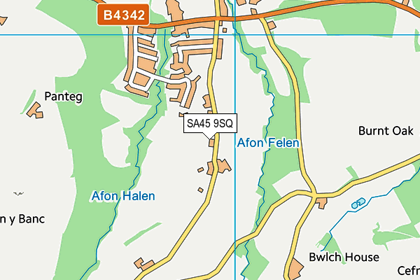 SA45 9SQ map - OS VectorMap District (Ordnance Survey)