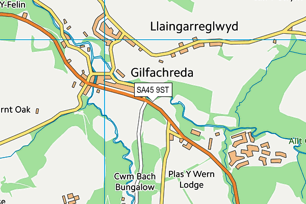 SA45 9ST map - OS VectorMap District (Ordnance Survey)