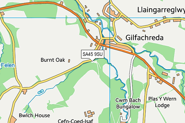 SA45 9SU map - OS VectorMap District (Ordnance Survey)