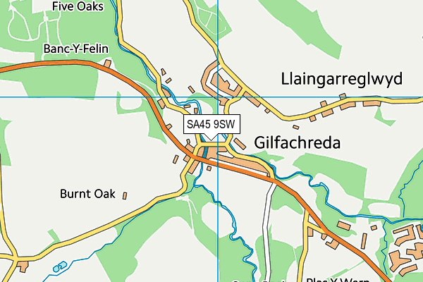 SA45 9SW map - OS VectorMap District (Ordnance Survey)