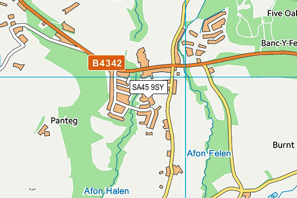 SA45 9SY map - OS VectorMap District (Ordnance Survey)