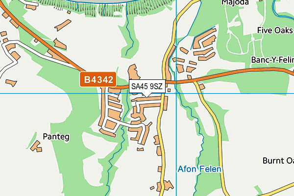 SA45 9SZ map - OS VectorMap District (Ordnance Survey)