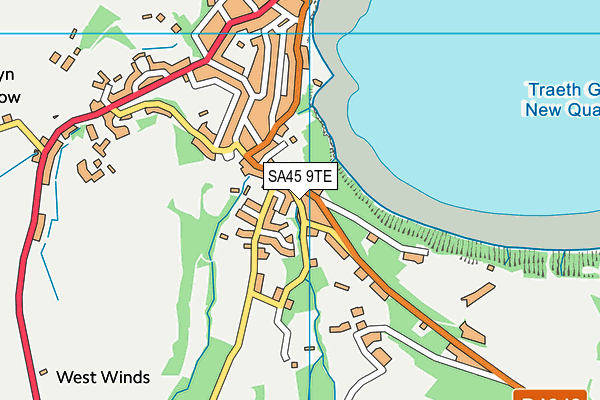 Ysgol Cei Newydd map (SA45 9TE) - OS VectorMap District (Ordnance Survey)