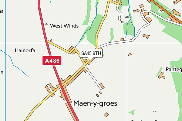 SA45 9TH map - OS VectorMap District (Ordnance Survey)