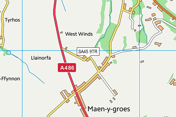 SA45 9TR map - OS VectorMap District (Ordnance Survey)