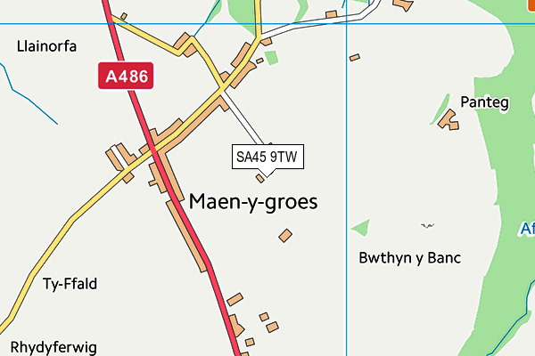 SA45 9TW map - OS VectorMap District (Ordnance Survey)