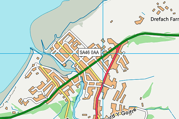 SA46 0AA map - OS VectorMap District (Ordnance Survey)