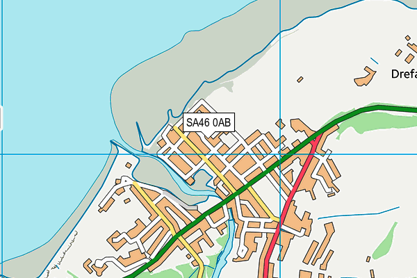 SA46 0AB map - OS VectorMap District (Ordnance Survey)