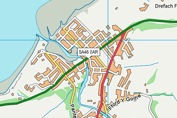 SA46 0AR map - OS VectorMap District (Ordnance Survey)