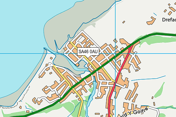 SA46 0AU map - OS VectorMap District (Ordnance Survey)