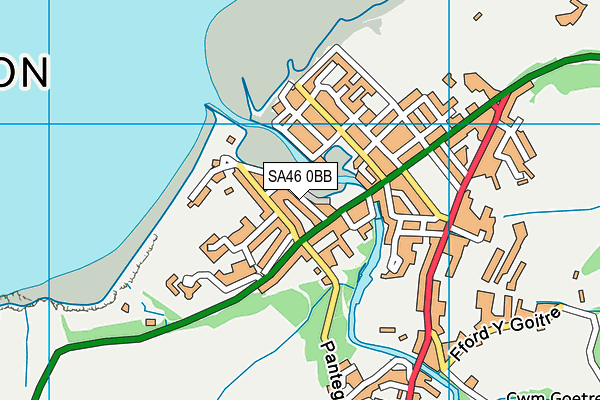 SA46 0BB map - OS VectorMap District (Ordnance Survey)