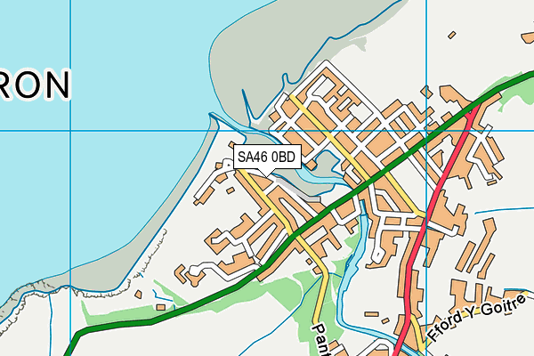 SA46 0BD map - OS VectorMap District (Ordnance Survey)