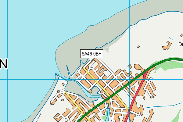 SA46 0BH map - OS VectorMap District (Ordnance Survey)