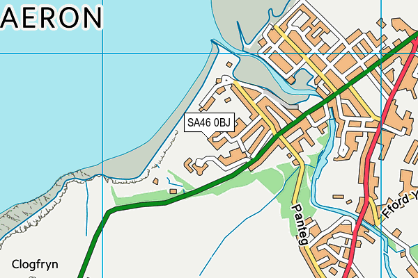 SA46 0BJ map - OS VectorMap District (Ordnance Survey)