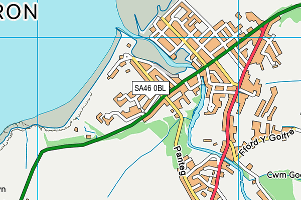 SA46 0BL map - OS VectorMap District (Ordnance Survey)