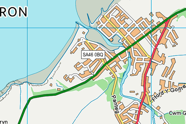 SA46 0BQ map - OS VectorMap District (Ordnance Survey)