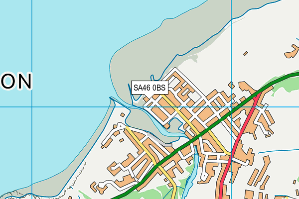 SA46 0BS map - OS VectorMap District (Ordnance Survey)