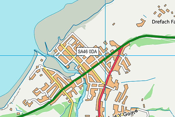 SA46 0DA map - OS VectorMap District (Ordnance Survey)