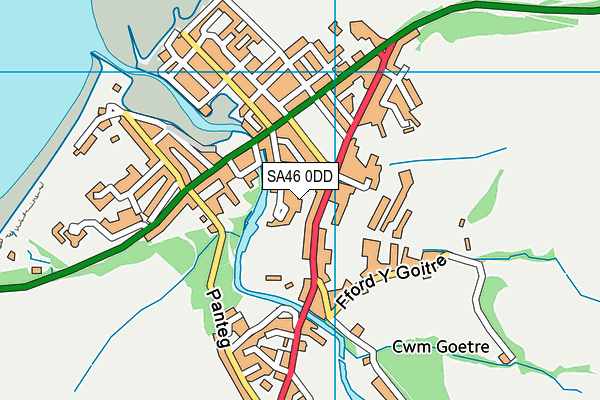 SA46 0DD map - OS VectorMap District (Ordnance Survey)