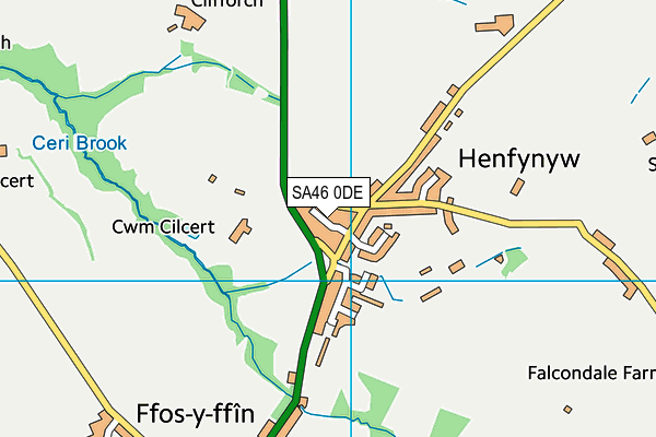 SA46 0DE map - OS VectorMap District (Ordnance Survey)