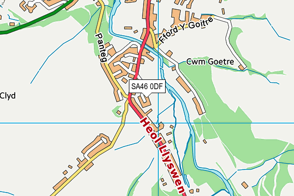 SA46 0DF map - OS VectorMap District (Ordnance Survey)