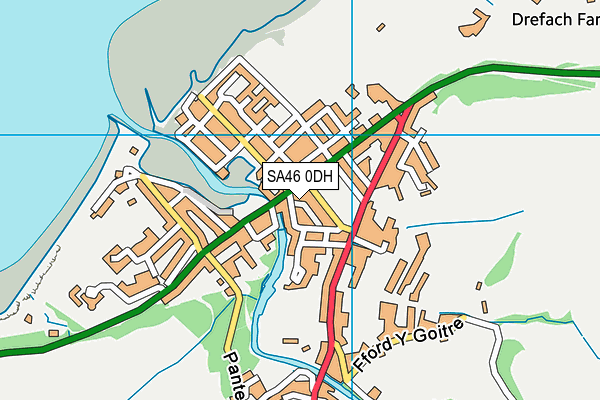 SA46 0DH map - OS VectorMap District (Ordnance Survey)