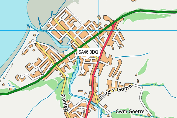 SA46 0DQ map - OS VectorMap District (Ordnance Survey)