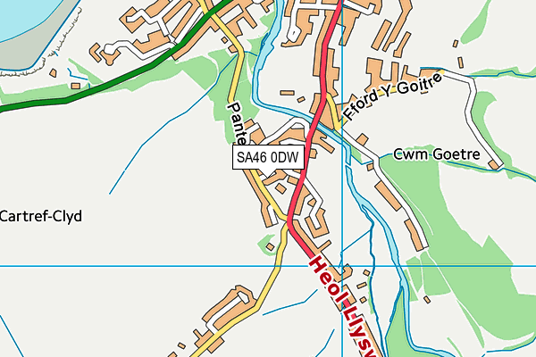 SA46 0DW map - OS VectorMap District (Ordnance Survey)