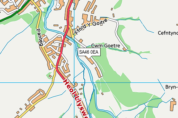 SA46 0EA map - OS VectorMap District (Ordnance Survey)