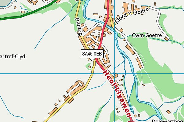 SA46 0EB map - OS VectorMap District (Ordnance Survey)