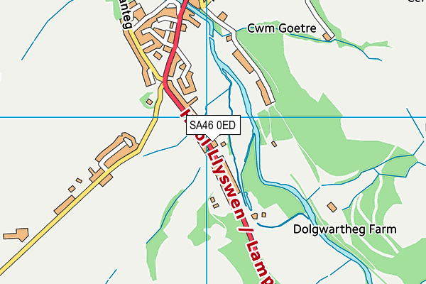 SA46 0ED map - OS VectorMap District (Ordnance Survey)