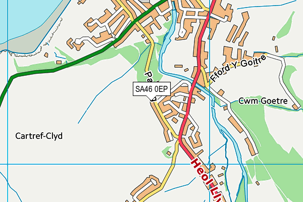 SA46 0EP map - OS VectorMap District (Ordnance Survey)