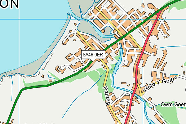 SA46 0ER map - OS VectorMap District (Ordnance Survey)