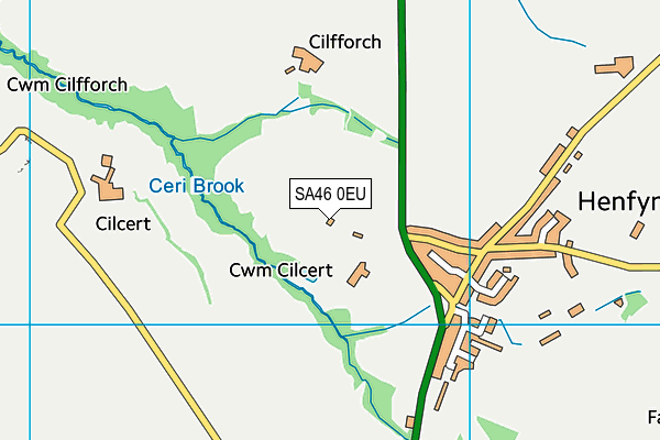 SA46 0EU map - OS VectorMap District (Ordnance Survey)