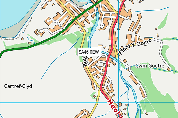 SA46 0EW map - OS VectorMap District (Ordnance Survey)